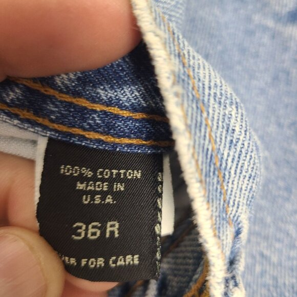 Vintage Structure Men's‎ Light Wash Denim Jeans Tag 36R 36x32 Made In USA - Picture 3 of 12